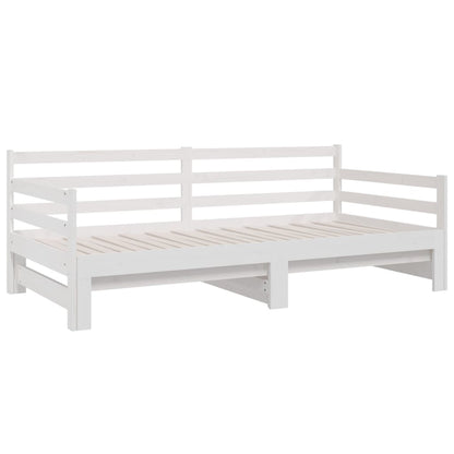 Estrutura sofá-cama de puxar 2x(90x190) cm pinho maciço branco