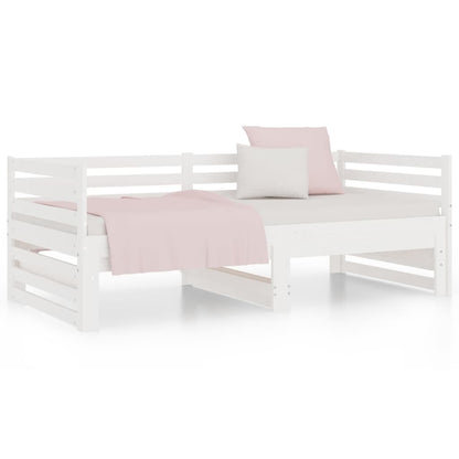 Estrutura sofá-cama de puxar 2x(90x190) cm pinho maciço branco