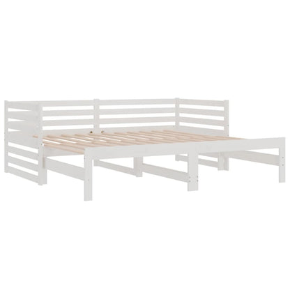 Estrutura sofá-cama de puxar 2x(90x190) cm pinho maciço branco