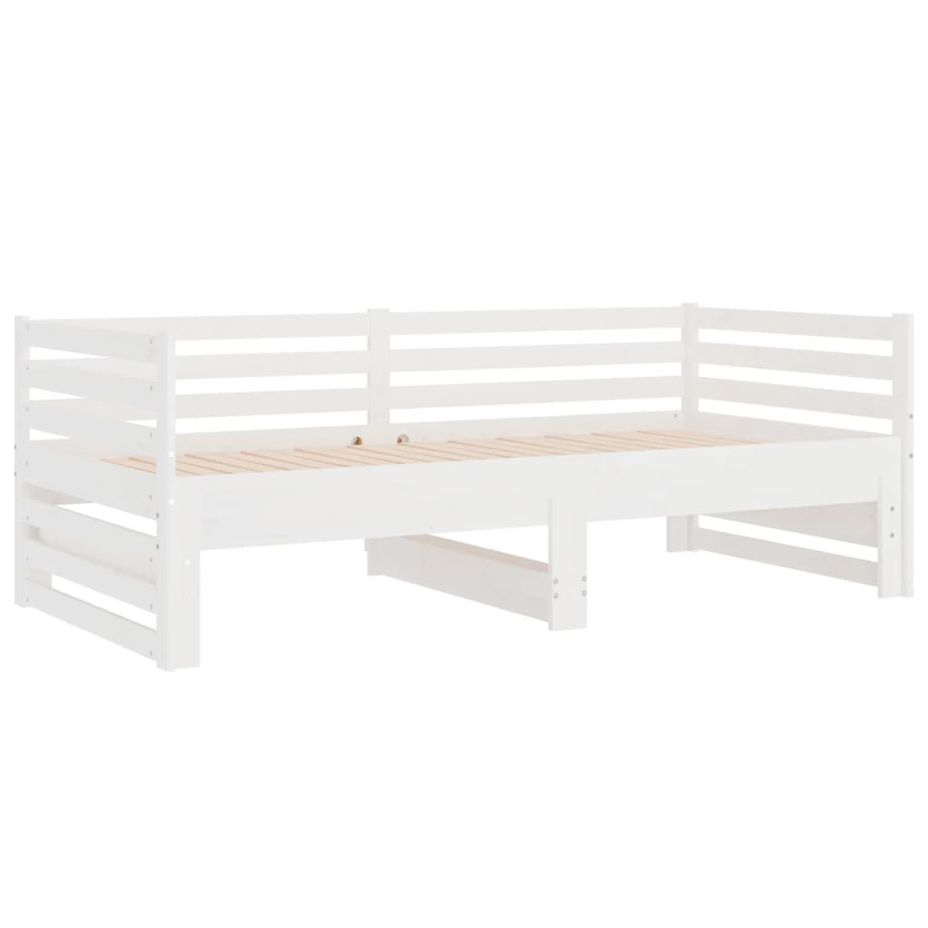 Estrutura sofá-cama de puxar 2x(90x190) cm pinho maciço branco