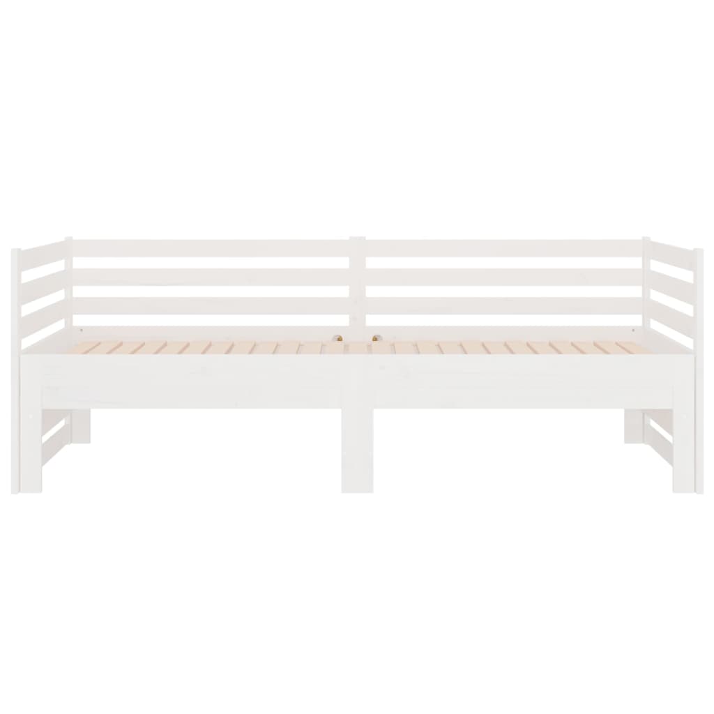 Estrutura sofá-cama de puxar 2x(90x190) cm pinho maciço branco