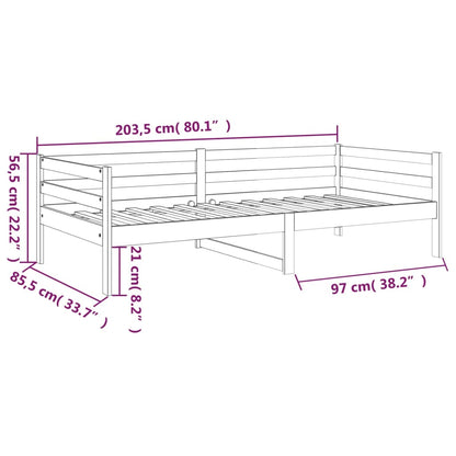 Sofá-cama 80x200 cm madeira de pinho maciça castanho mel