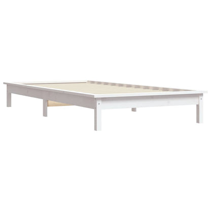 Estrutura de cama 90x200 cm pinho maciço branco