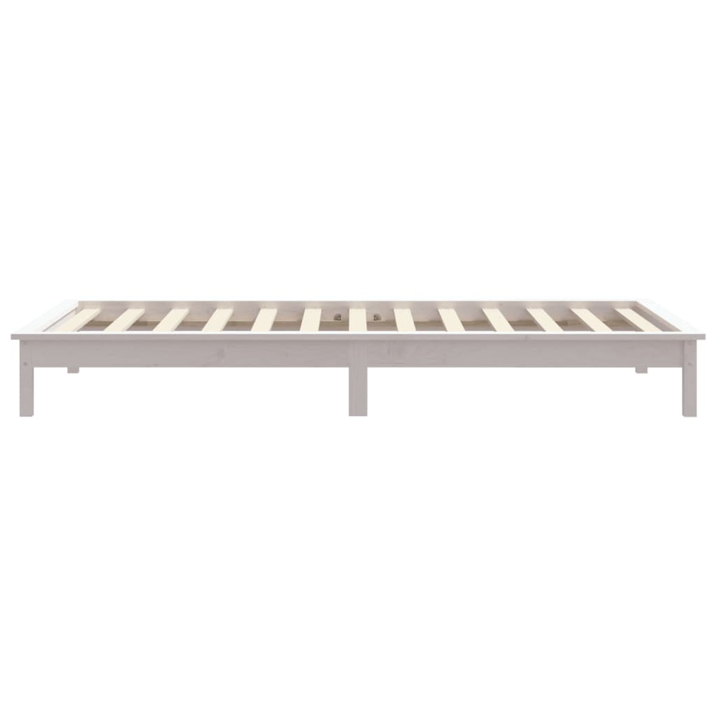 Estrutura de cama 90x200 cm pinho maciço branco