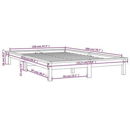 Estrutura de cama 100x200 cm pinho maciço