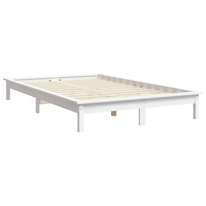 Estrutura de cama 120x200 cm pinho maciço branco