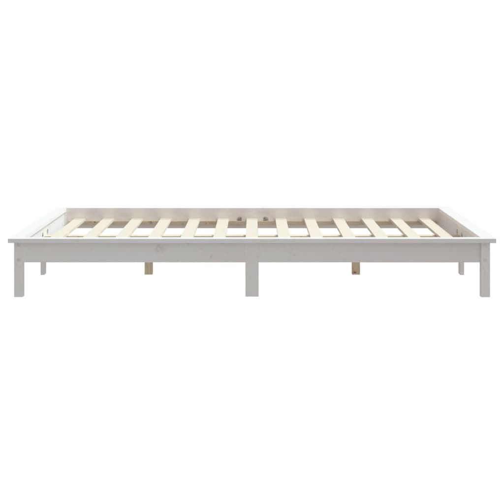 Estrutura de cama king 150x200 cm pinho maciço branco