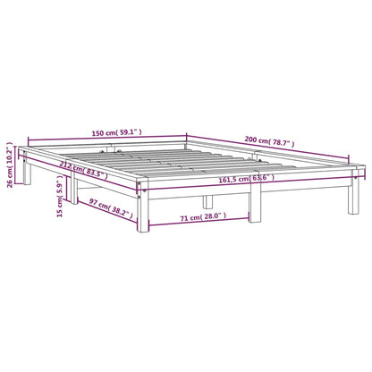 Estrutura de cama king 150x200 cm pinho maciço branco