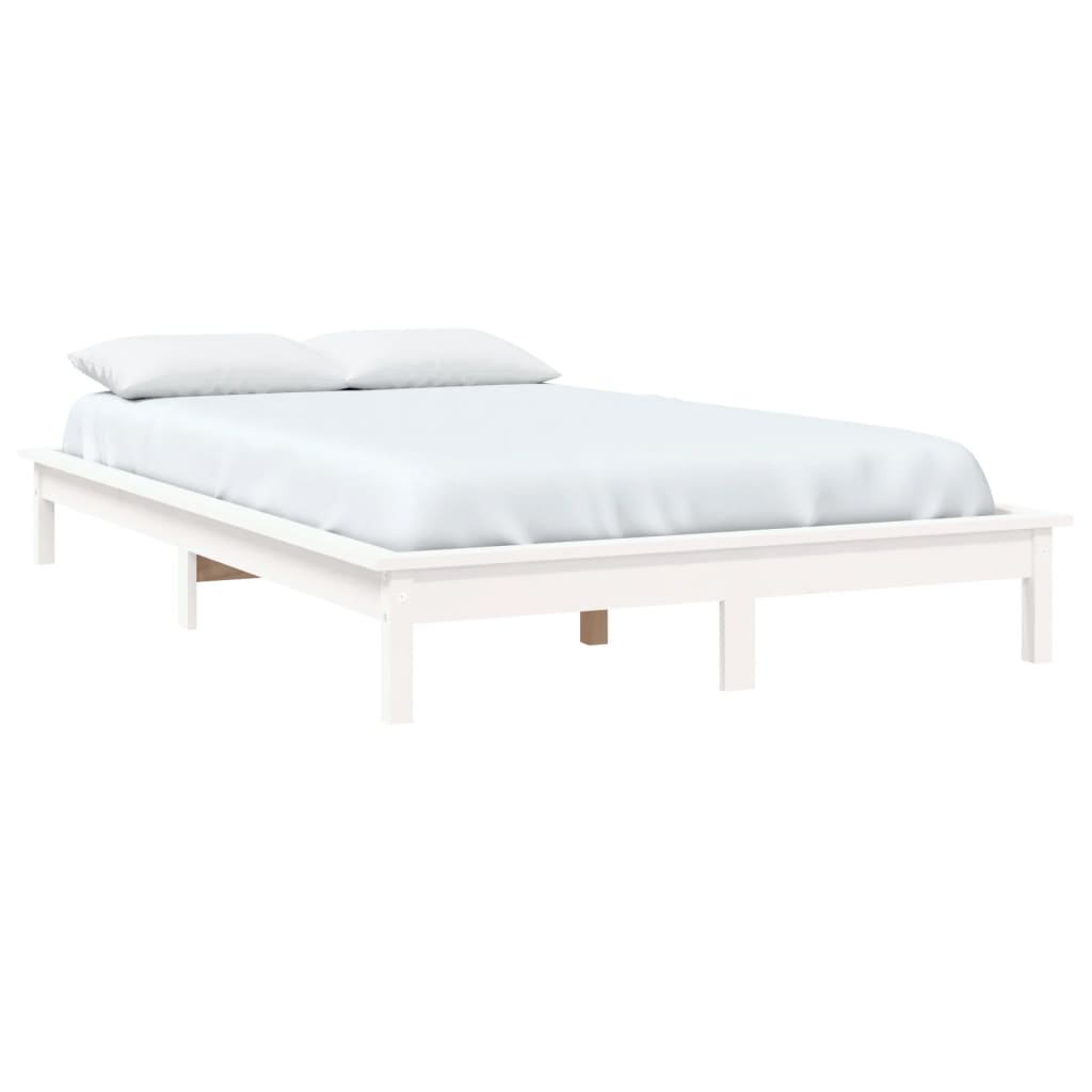 Estrutura de cama super king 180x200 cm pinho maciço branco