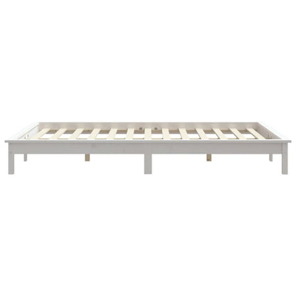 Estrutura de cama super king 180x200 cm pinho maciço branco