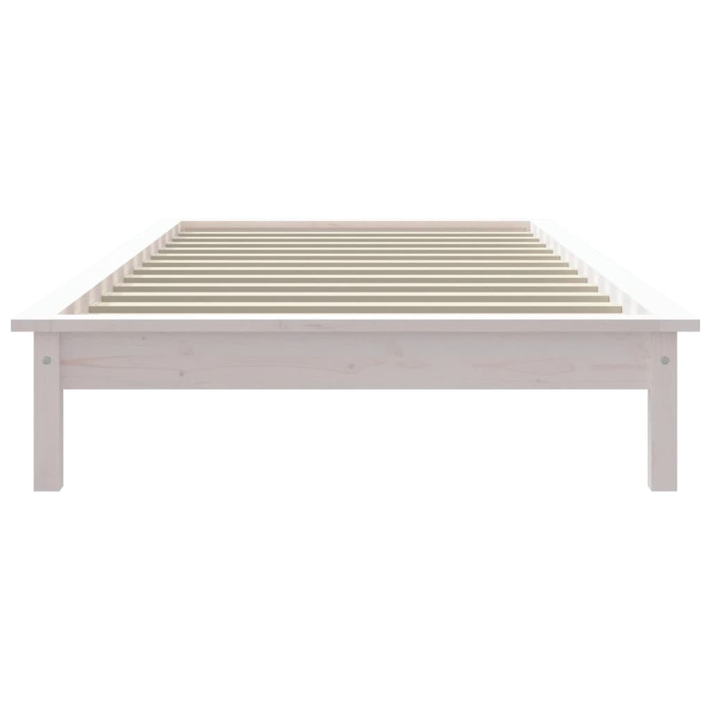 Estrutura de cama de solteiro 90x190 cm pinho maciço branco