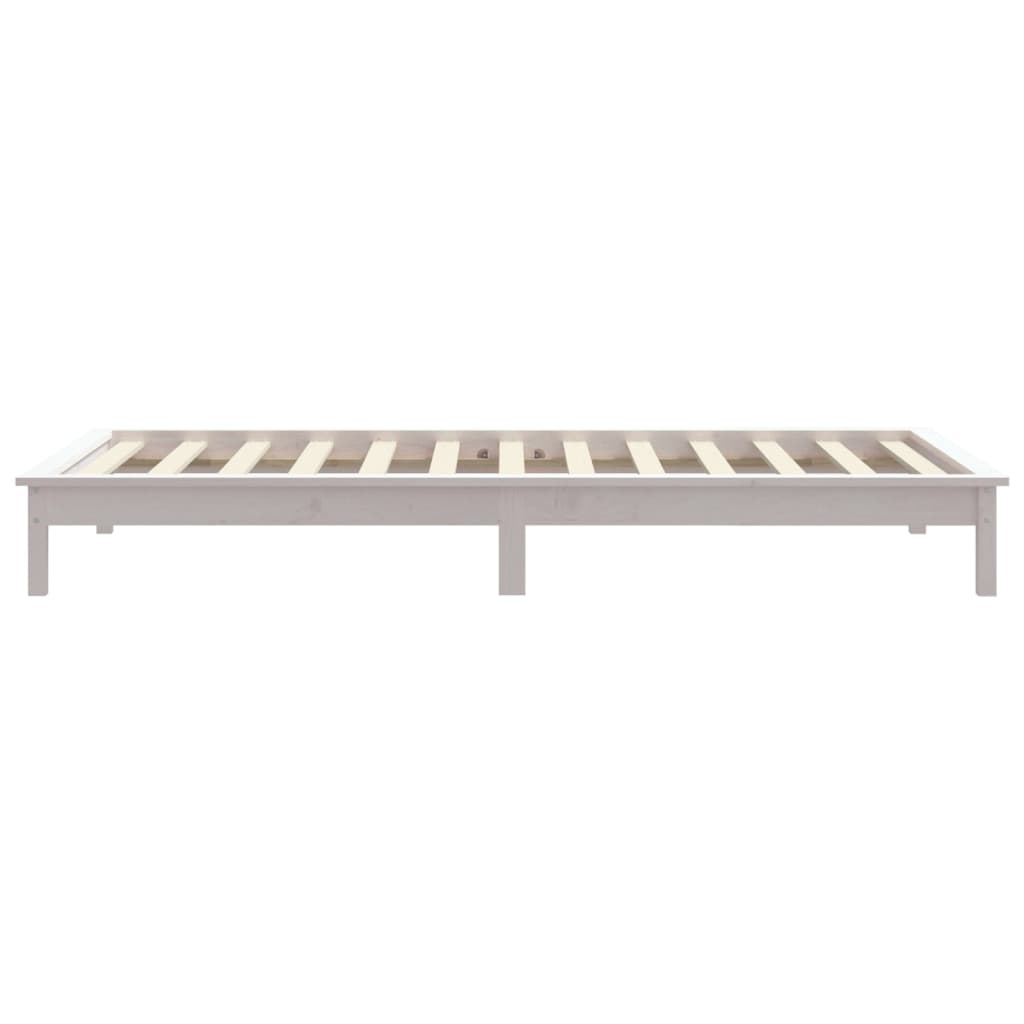 Estrutura de cama de solteiro 90x190 cm pinho maciço branco