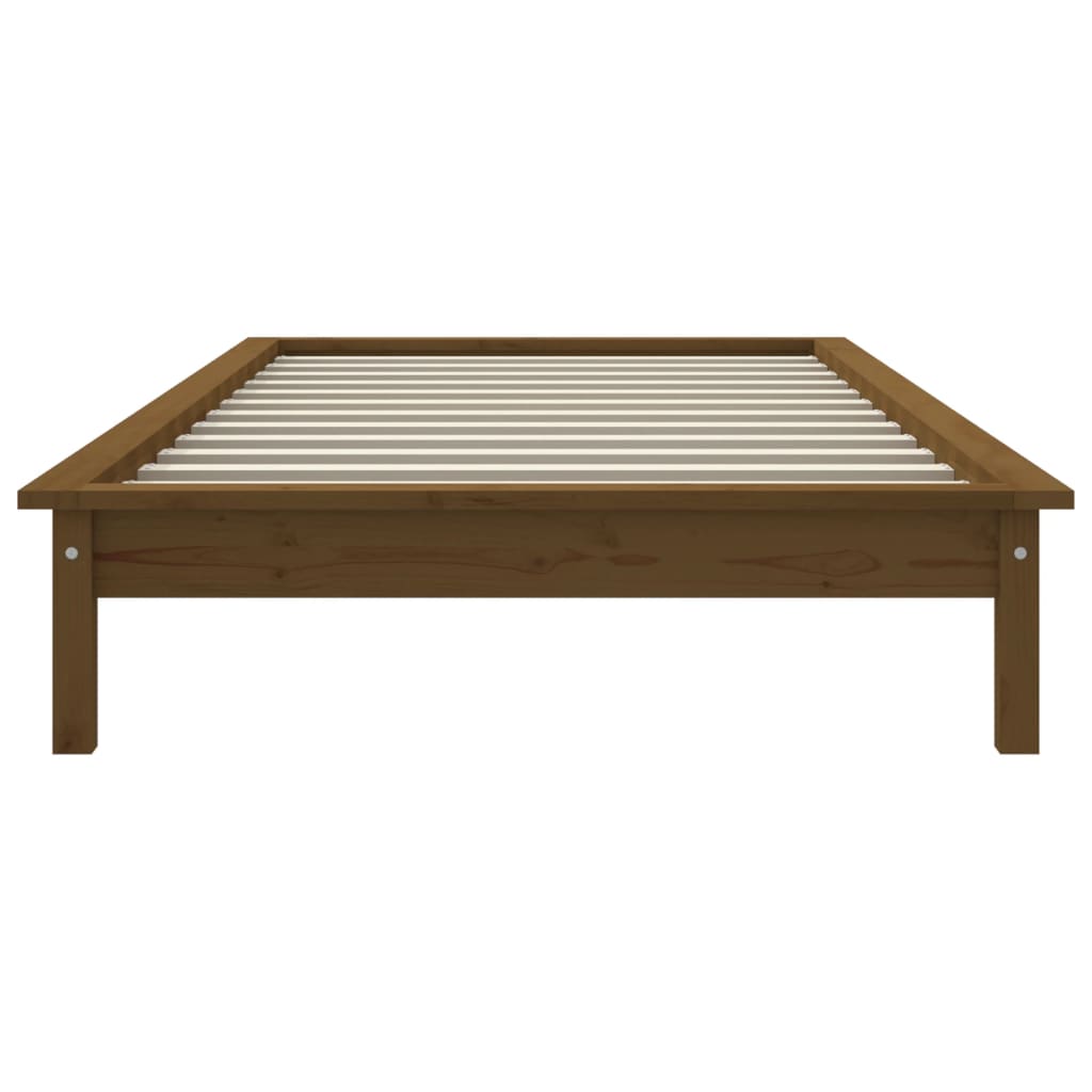 Estrutura de cama solteiro 90x190 cm pinho maciço castanho mel