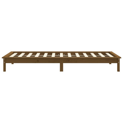 Estrutura de cama solteiro 90x190 cm pinho maciço castanho mel