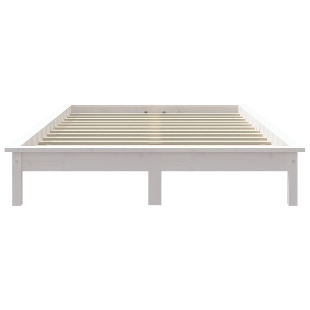 Estrutura cama de casal pequena 120x190 cm pinho maciço branco