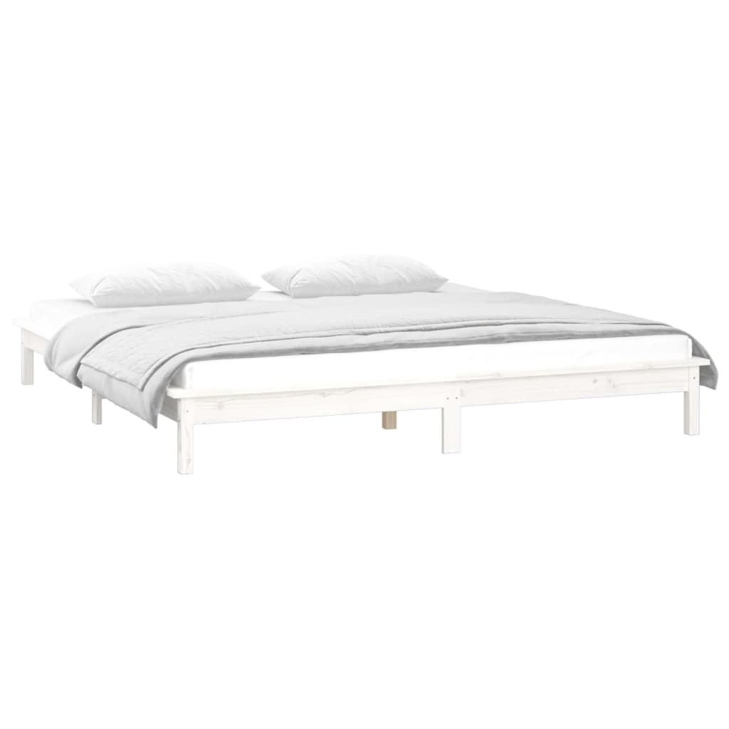 Estrutura cama king size c/ LEDs 150x200cm 5FT madeira maciça