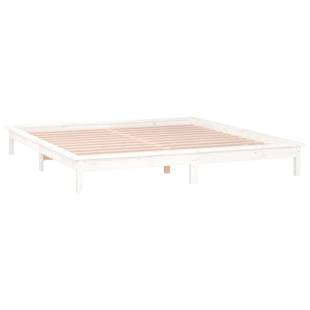 Estrutura cama king size c/ LEDs 150x200cm 5FT madeira maciça