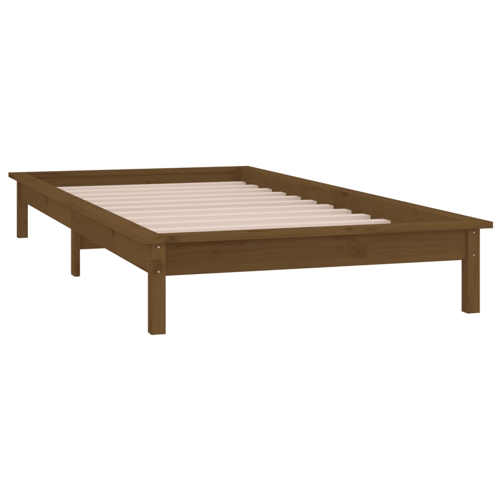 Estrutura cama +LEDs pequena solteiro 75x190cm madeira castanho