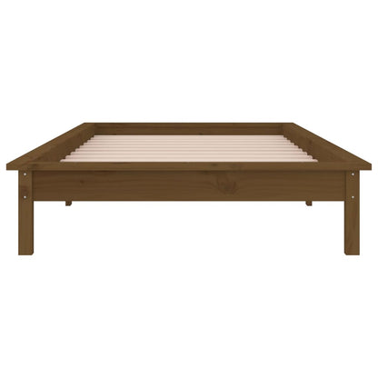 Estrutura cama +LEDs pequena solteiro 75x190cm madeira castanho