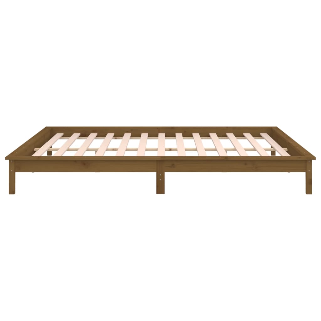 Estrutura cama casal pequena +LEDs 120x190 cm madeira castanho