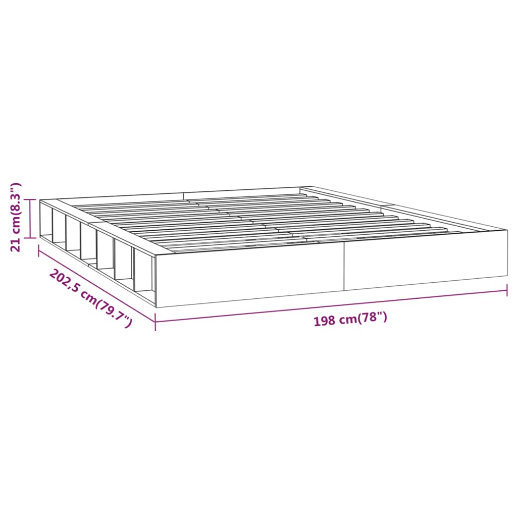 Estrutura de cama super king 180x200 cm madeira maciça branco