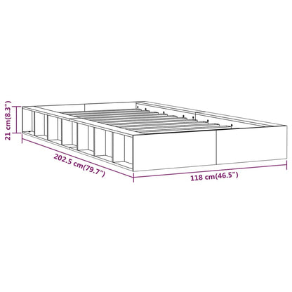 Estrutura de cama branco 100x200 cm madeira maciça