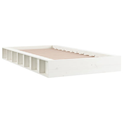 Estrutura de cama 90x200 cm madeira maciça branco