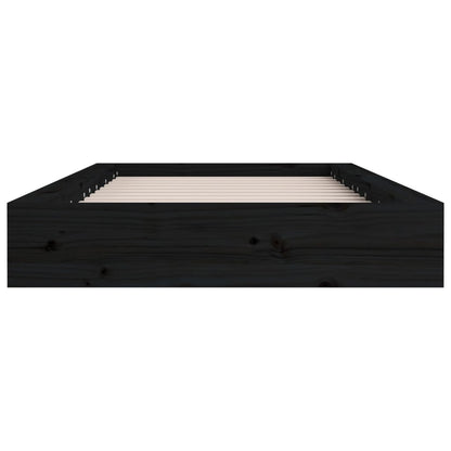 Estrutura de cama 140x190 cm madeira maciça preto