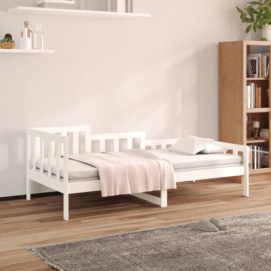 Sofá-cama 90x190 cm madeira de pinho maciça branco