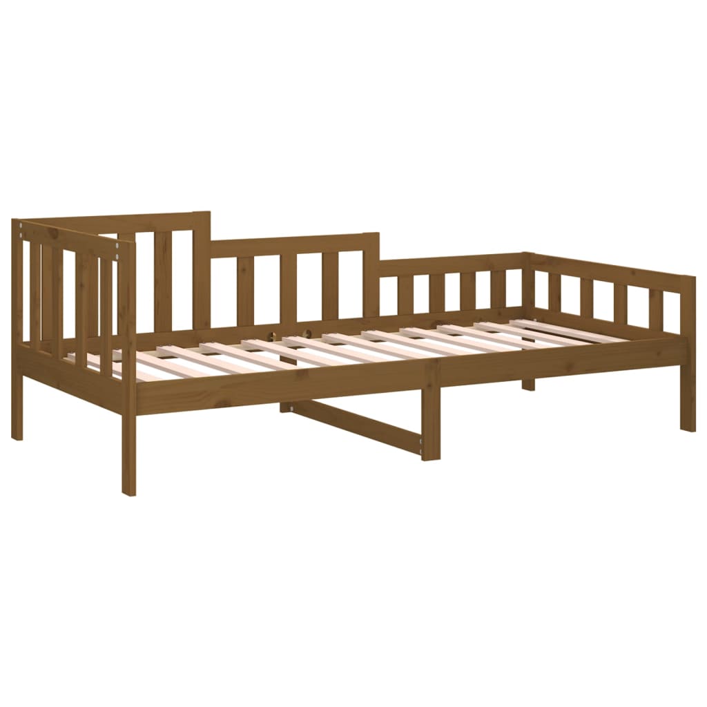 Sofá-cama 90x190 cm madeira de pinho maciça castanho mel