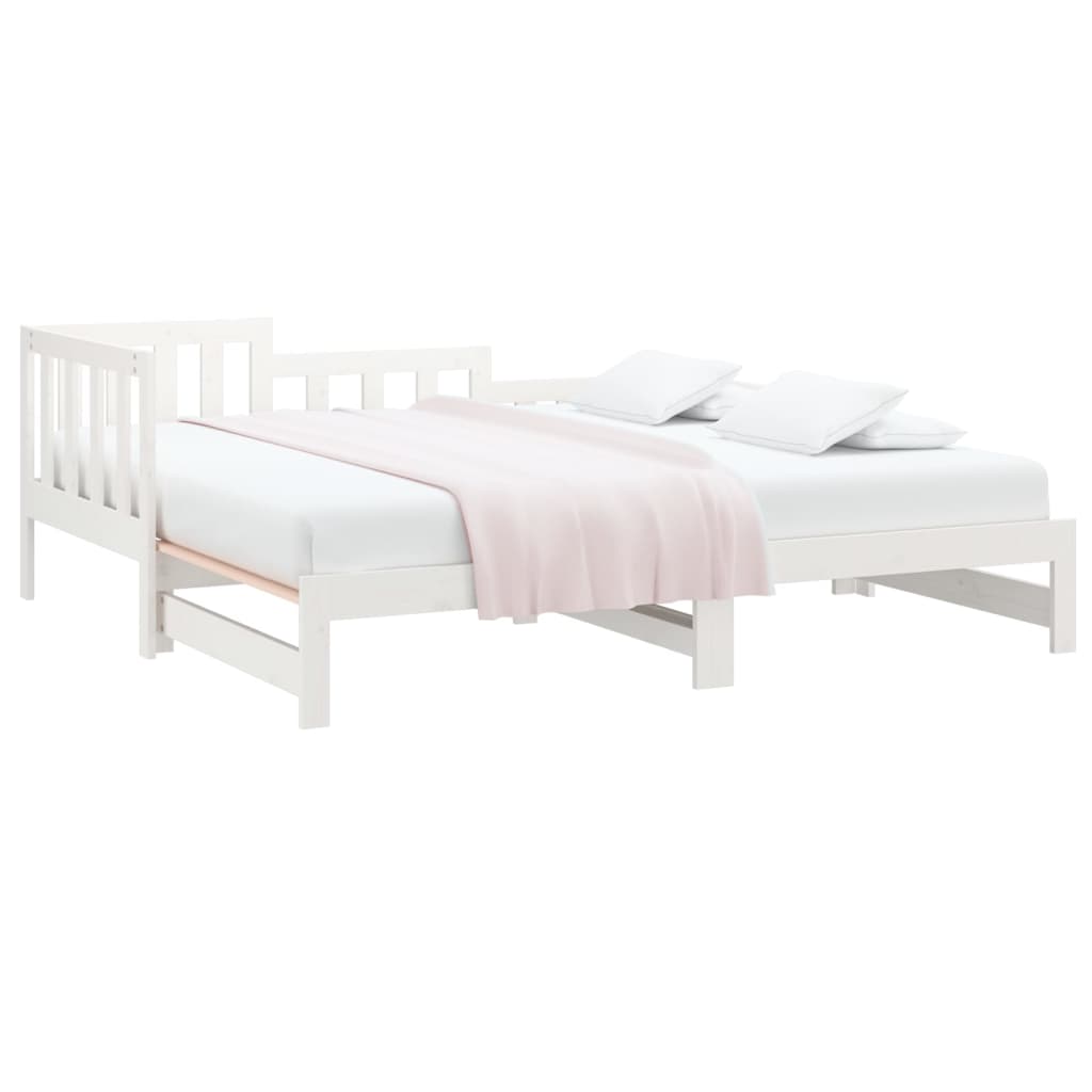 Sofá-cama de puxar 2x(80x200) cm pinho maciço branco