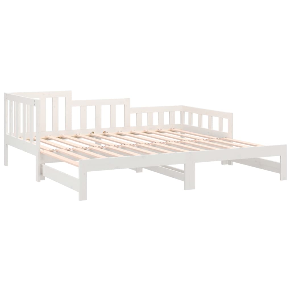 Sofá-cama de puxar 2x(80x200) cm pinho maciço branco