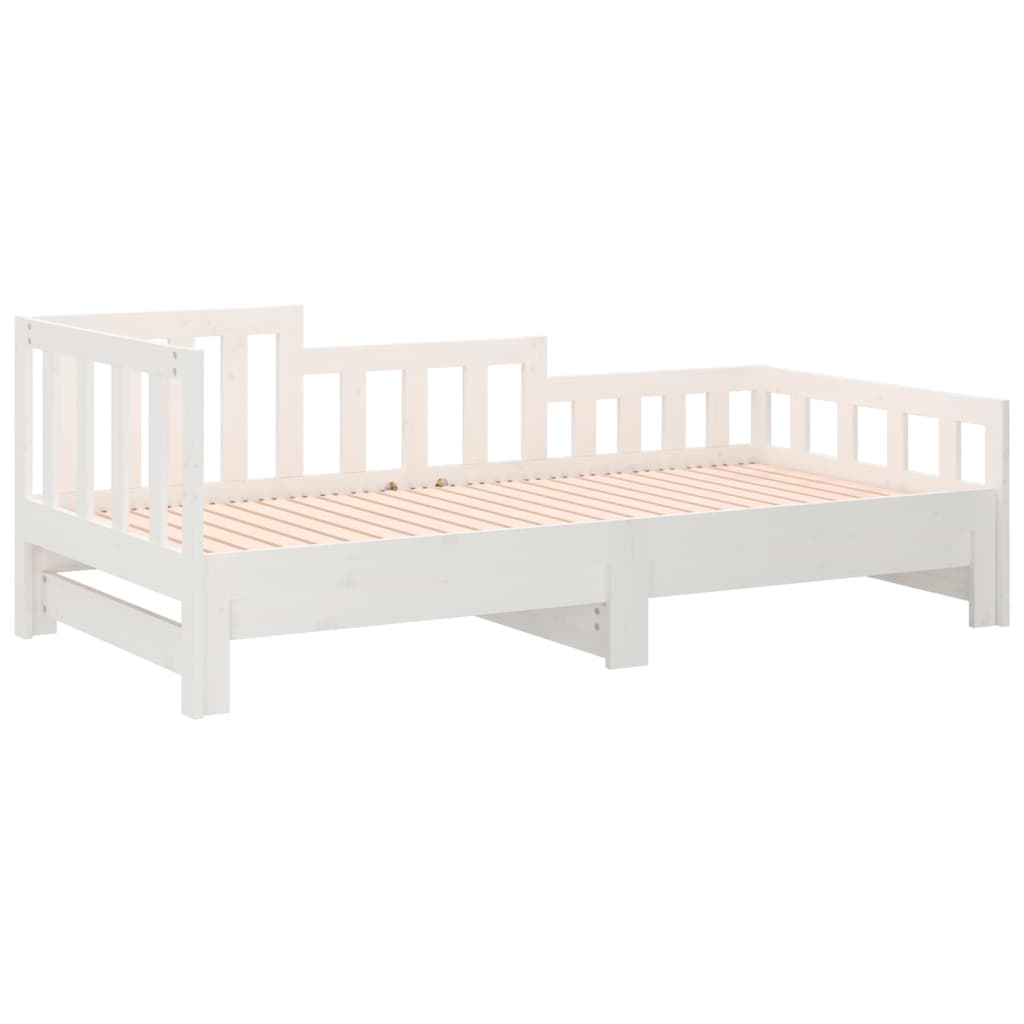 Sofá-cama de puxar 2x(80x200) cm pinho maciço branco