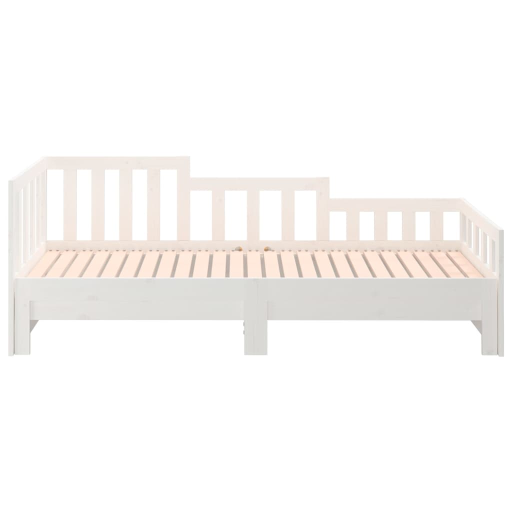 Sofá-cama de puxar 2x(80x200) cm pinho maciço branco