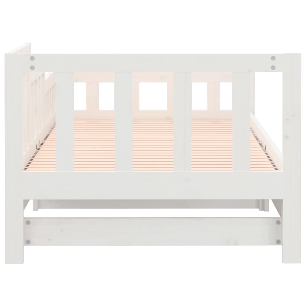 Sofá-cama de puxar 2x(80x200) cm pinho maciço branco