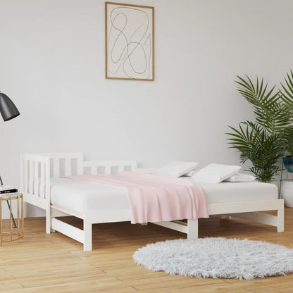 Sofá-cama de puxar 2x(80x200) cm pinho maciço branco