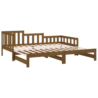 Sofá-cama puxar 2x(80x200) cm pinho maciço castanho mel