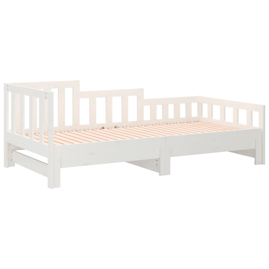 Sofá-cama de puxar 2x(90x200) cm pinho maciço branco