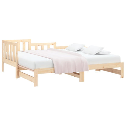 Estrutura sofá-cama de puxar 2x(90x190) cm pinho maciço