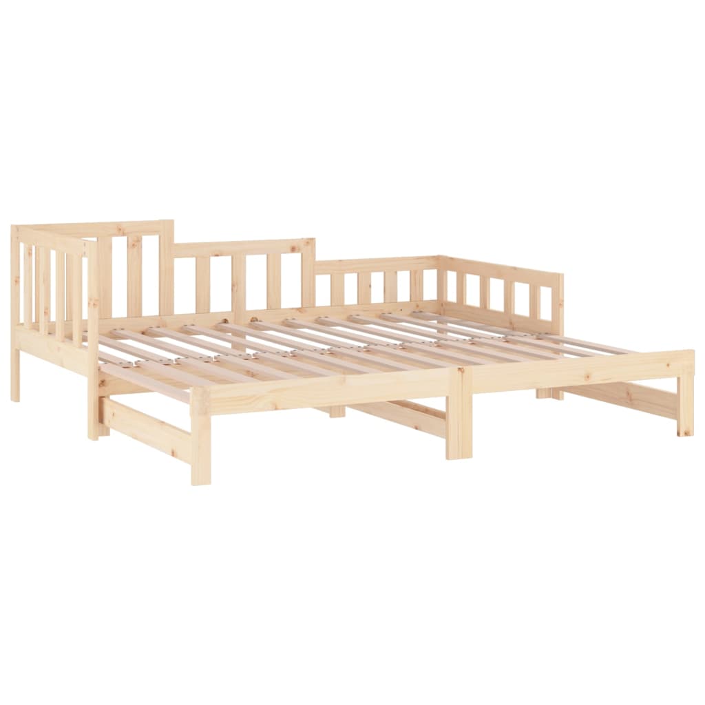 Estrutura sofá-cama de puxar 2x(90x190) cm pinho maciço