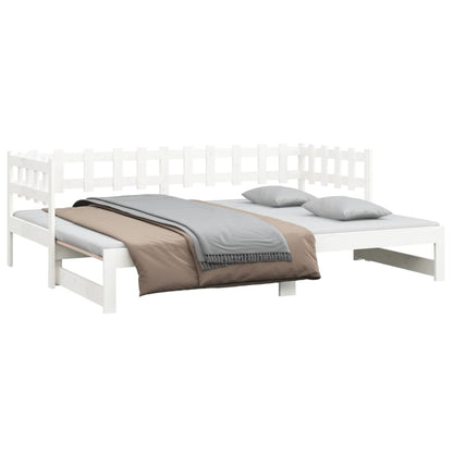 Sofá-cama de puxar 2x(80x200) cm pinho maciço branco