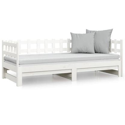 Sofá-cama de puxar 2x(80x200) cm pinho maciço branco