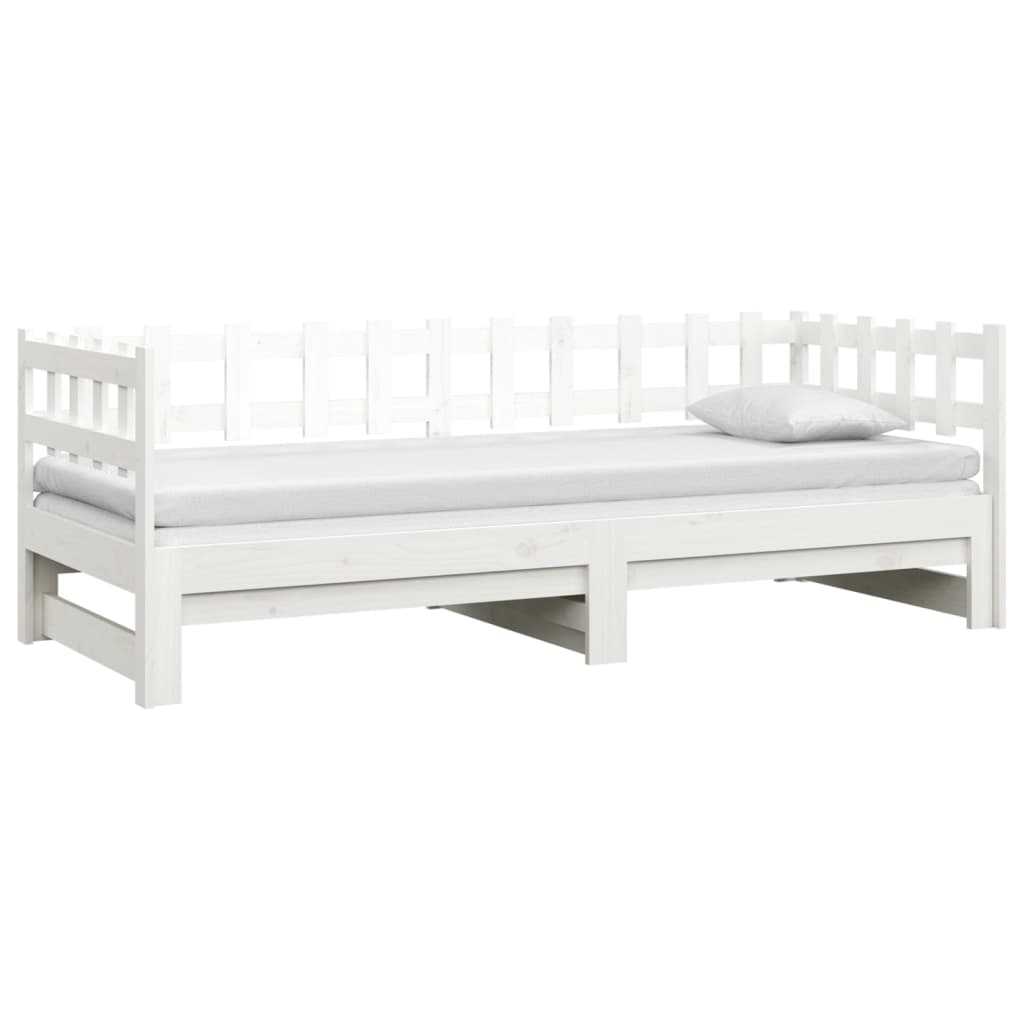 Sofá-cama de puxar 2x(80x200) cm pinho maciço branco