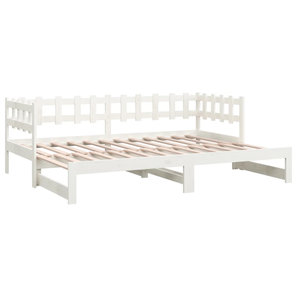 Sofá-cama de puxar 2x(80x200) cm pinho maciço branco