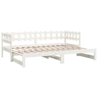 Sofá-cama de puxar 2x(80x200) cm pinho maciço branco