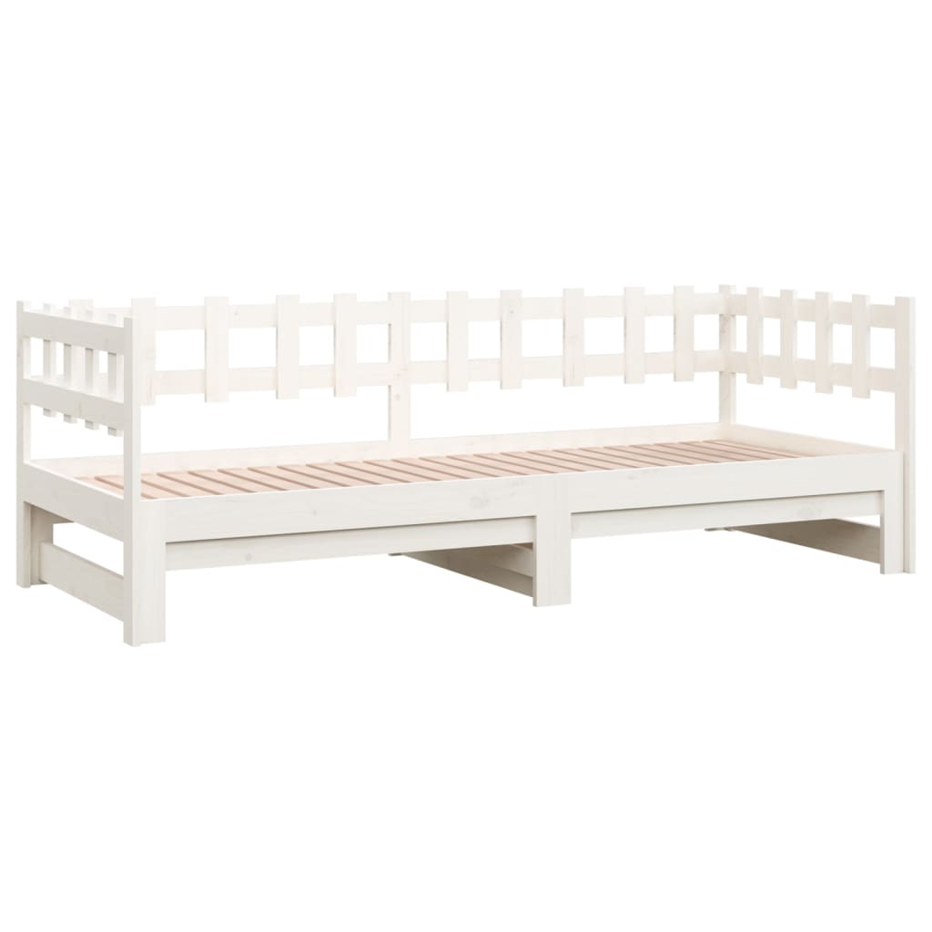 Sofá-cama de puxar 2x(80x200) cm pinho maciço branco