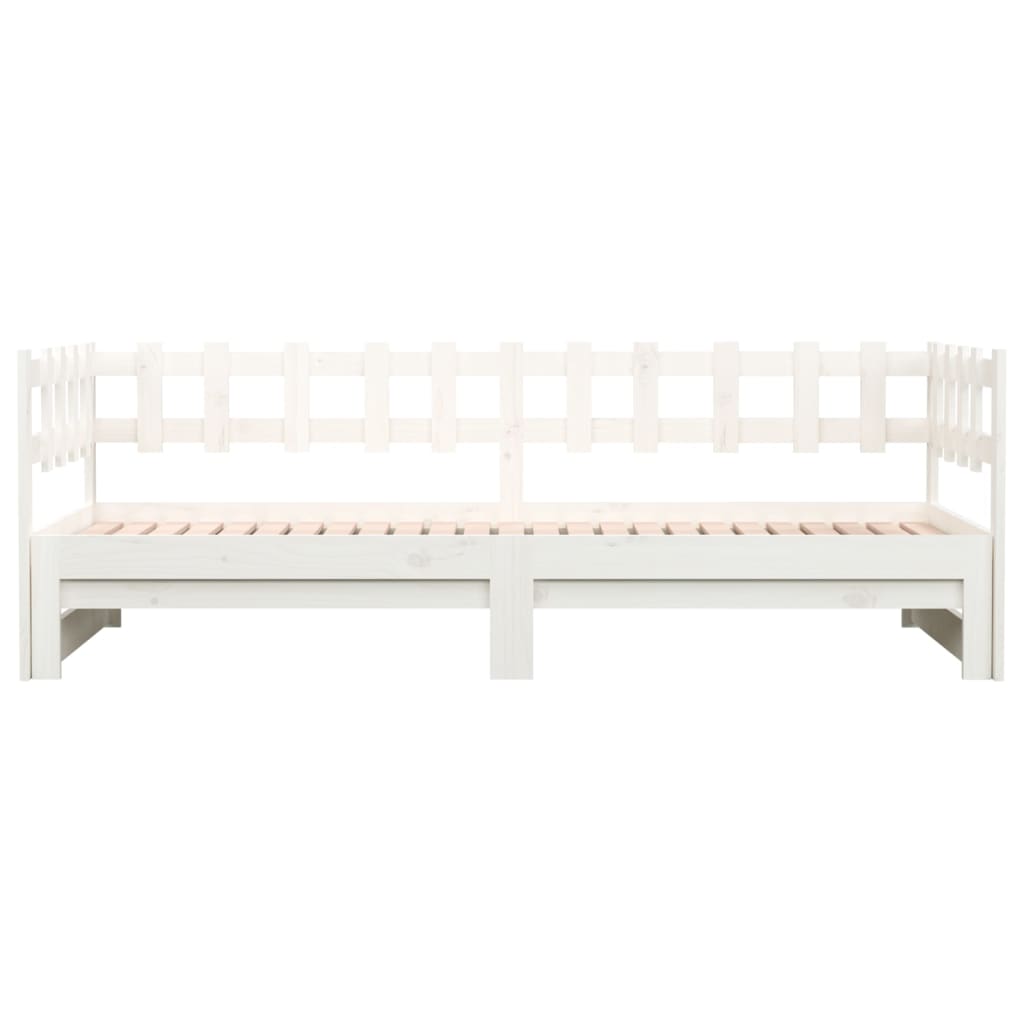 Sofá-cama de puxar 2x(80x200) cm pinho maciço branco