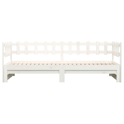 Sofá-cama de puxar 2x(80x200) cm pinho maciço branco