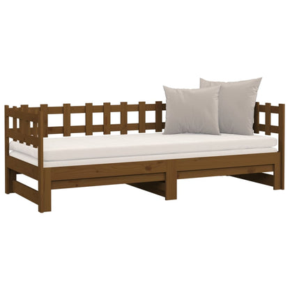 820736 vidaXL Sofá-cama puxar 2x(80x200) cm pinho maciço castanho mel