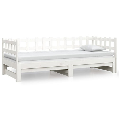 Estrutura sofá-cama de puxar 2x(90x190) cm pinho maciço branco